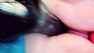 Milky pussy uses toys and machine for cum solo