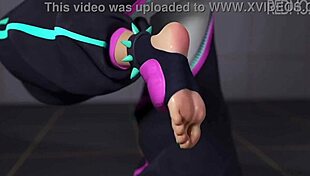 Juri Han rides big cocks in 3D anime scenes