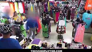 Big natural tits blonde teen shoplifter gets fucked by officer!