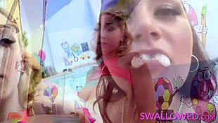 Allie Haze and Lily Labeau Gagging Hard on Sloppy Deepthroat Action