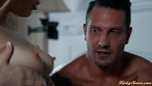 Petite babe with small tits teases monster cock before licking and fucking opponent's lawyer in shaved pussy hardcore