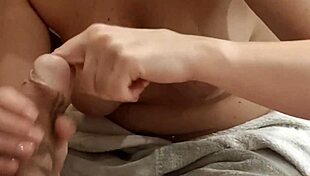 my girlfriend stuck her finger in my urethra and jerked me off close-up