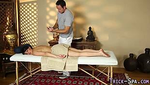 this tattooed petite babe gets a massage and a hard bang