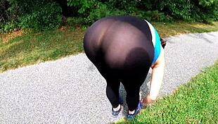 Compilation of insanely see-through yoga pants on hot brunette babes