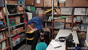 Silent asian teen punished with cock at office