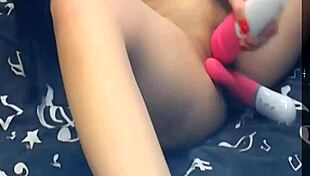 The Girl Uses Two Vibrating Dildos in Webcam Solo Play