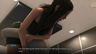 check out these three girls trying to knock john off his feet in anime