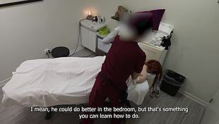 Hot redhead trophy wife claims massage, but we know it's more