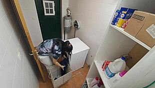 i'm banging this latina maid on the laundry machine, her wet pussy drives me crazy every time.