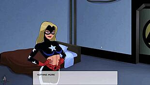 playing with miss martian's boobs in dc comics