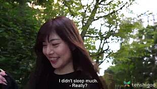 japanese bar girl sneaks to hotel for raw action with stranger