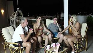 Brazilian swing pleasure leads to intimate blowjob with elo cardone and victor mustang in sheer red