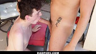 stepson plays with his stepdad's dick to get intense outdoor pounding - dadperv