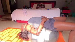 Damn! Ebony Milf’s Yoga Turns Into Pussy Eating And Face Cum!