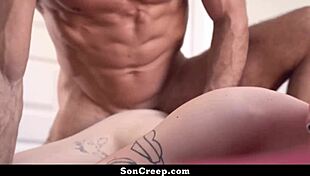 Stepson faces taboo punishment from daddy with big cock