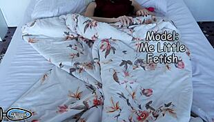 Stepsister Got Caught During Morning Pussy Masturbation But Did Not Notice Peeping Brother