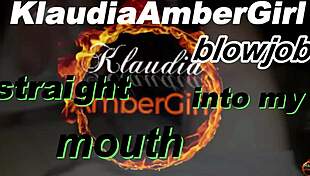 Horny MILF Klaudiaamergirl gives great blowjob, ends with mouthful of cum