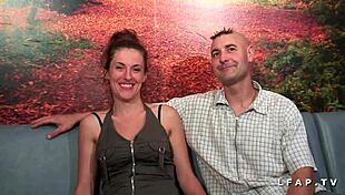 Hey, check out this casting couple amateur fucking on the sofa