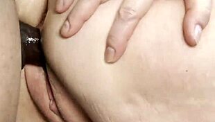 Naughty milf with glasses and big tits seduces her black step son in doggystyle action!