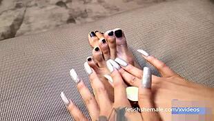 I love these long sexy feet on that shemale in the compilation