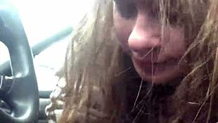 Lesbian Bestie Gags Hard on Facefuck During Wild Car Ride!