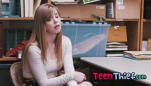 gorgeous teen caught stealing, fucked by horny lp officer