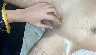 I’m teasing my shaved horny pussy with a big dick!
