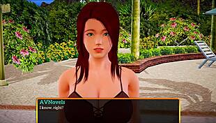 My new family 397 features brunette with big tits in erotic cartoon adventures