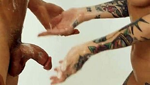 Tattooed Stepsis Gives Stepbro Slick Nuru Massage