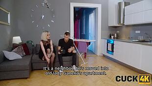 blonde wife gets assfucked while old cuckold watches funny games!