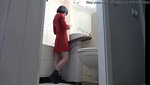 beautiful black candy spied in bathroom hidden cam