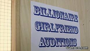 spicy sex kitten gets cum shot on her face swallowing all the jizm