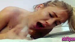 Watch This Hot Blonde Slut Deepthroat Dildo Crazy On Webcam!