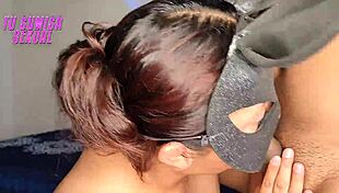 she gags hard on deep throat, nearly choking to obey his dirty commands