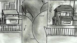 Giantess grows huge tits in animated hentai comic