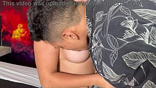 Hey, I fucked that delicious hotel milf in a quickie, sucking her big cock before doggystyle riding.