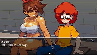 Muscular Girl Sucks Cock After Gym Training In Hentai Game