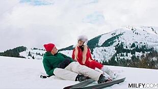 Milfy Ski Instructor Brandi Teaches Young Stud Sex Tricks