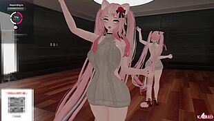 Catgirl gets VIBED and FUCKED hard - simps and chatters tease till she cums