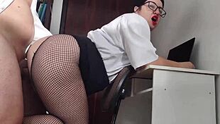 Slutty Secretary Sucks Boss's Cum
