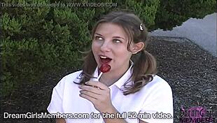 College student flashes bare under her skirt in public