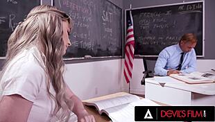 naughty teen 18+ melody marks PUTS her teachers BIG COCK in her MOUTH and WET PUSSY