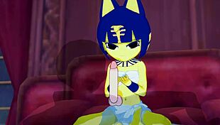 ankha bouncing on that big cock in the bedroom