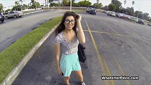 hey, screwing this cute broke teen in glasses for cash