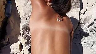 Hot Teen Rides On Public Beach In POV