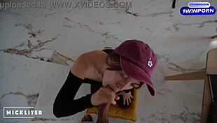 the pizza girl ate my pizza and tried to run, i made her suck my cock