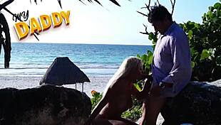 I fucked my friend's girlfriend on the beach with big tits and ass