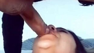 Intense cumshot in deep throat of eager cocksucker during homemade session