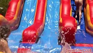 Gangbang Lesbos Outdoor Toying Pussy and Ass