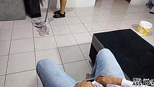 Latina milf feels deep emotion during internal creampie with new 18-year-old stepsister's huge ass